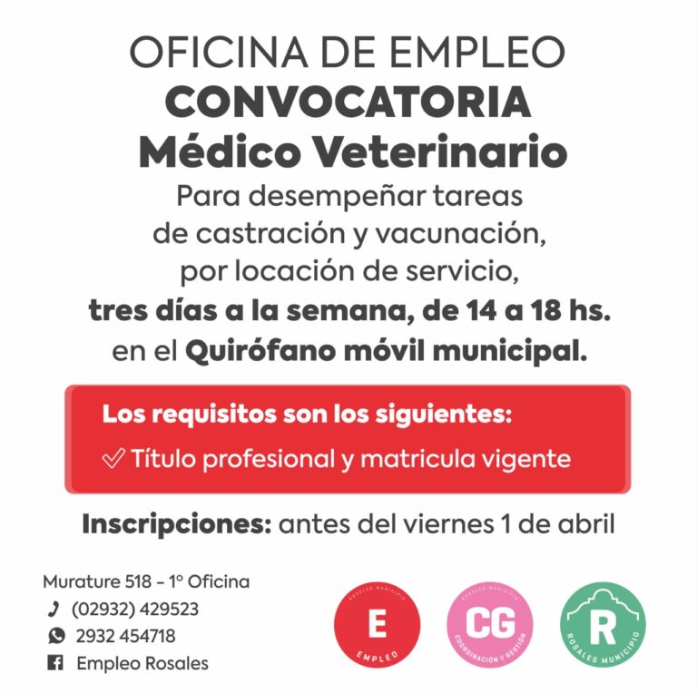 Convocatoria veterinario