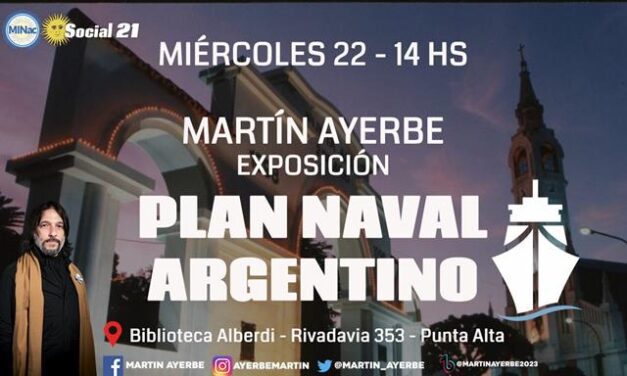 Martín Ayerbe presenta el proyecto Plan Naval Argentino en la Biblioteca Alberdi